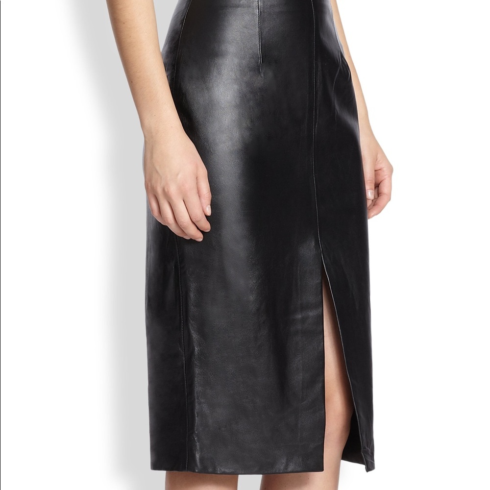 Genuine Leather skirt front slit NWT